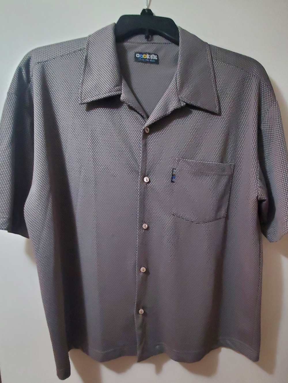 BC Ethic Short-Sleeve Button-Up Shirt in Gray